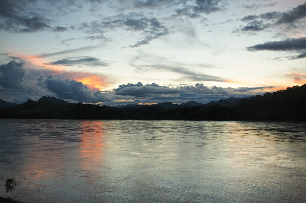 Sunset Over the Mekong River in Luang Prabang